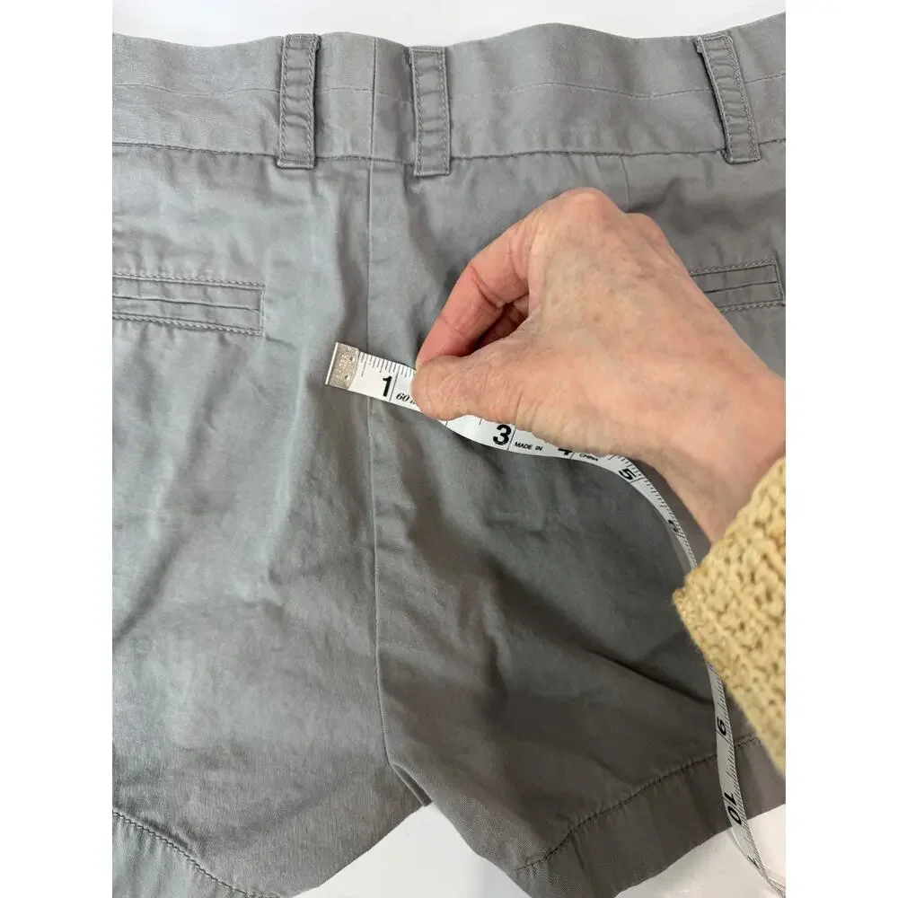 J. Crew Broken-In Chino Shorts Gray 100% Cotton Women's Size 2 Preppy Pockets